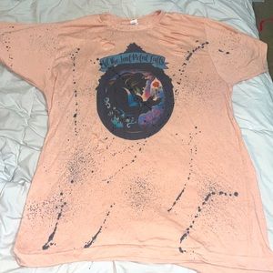 Custom made ripped tee size Large Beauty & the Beast
